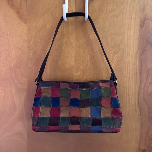 VINTAGE fossil shoulder bag patchwork - Picture 2 of 6